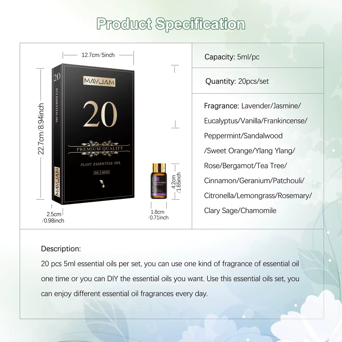 Original MAYJAM 20-Piece Essential Oils Gift Set