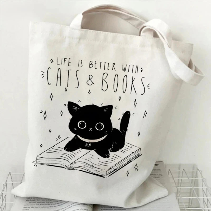 Cats & Books Tote